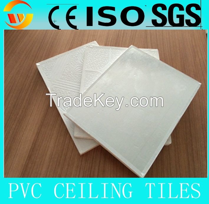 PVC laminated gypsum ceiling tiles