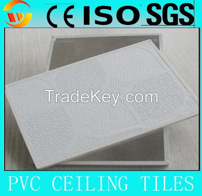 PVC laminated gypsum ceiling tiles