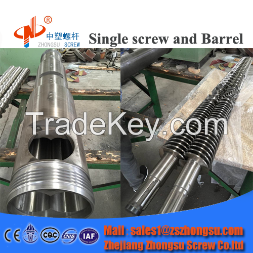 Plastic extrusion machinery conical twin screw barrel for WPC PVC