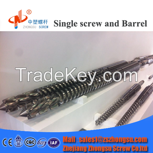 Plastic extrusion machinery conical twin screw barrel for WPC PVC