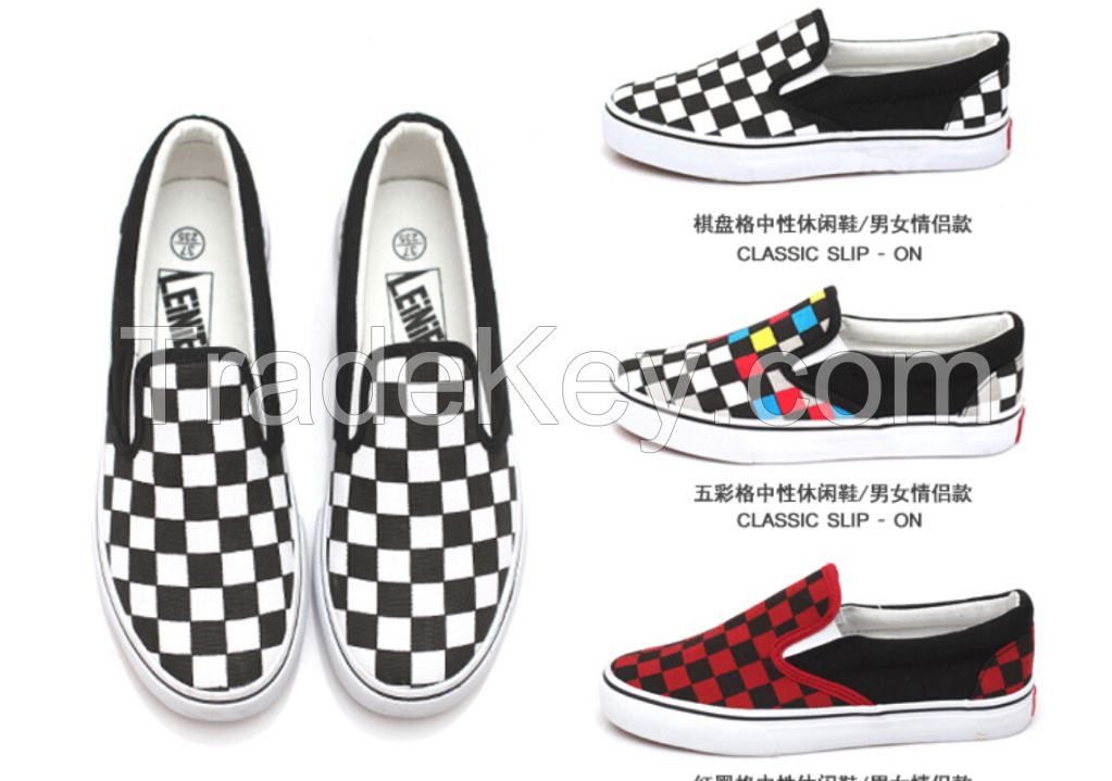 Casual Canvas Shoes Men Women Footwear Shoes Grid Shoes