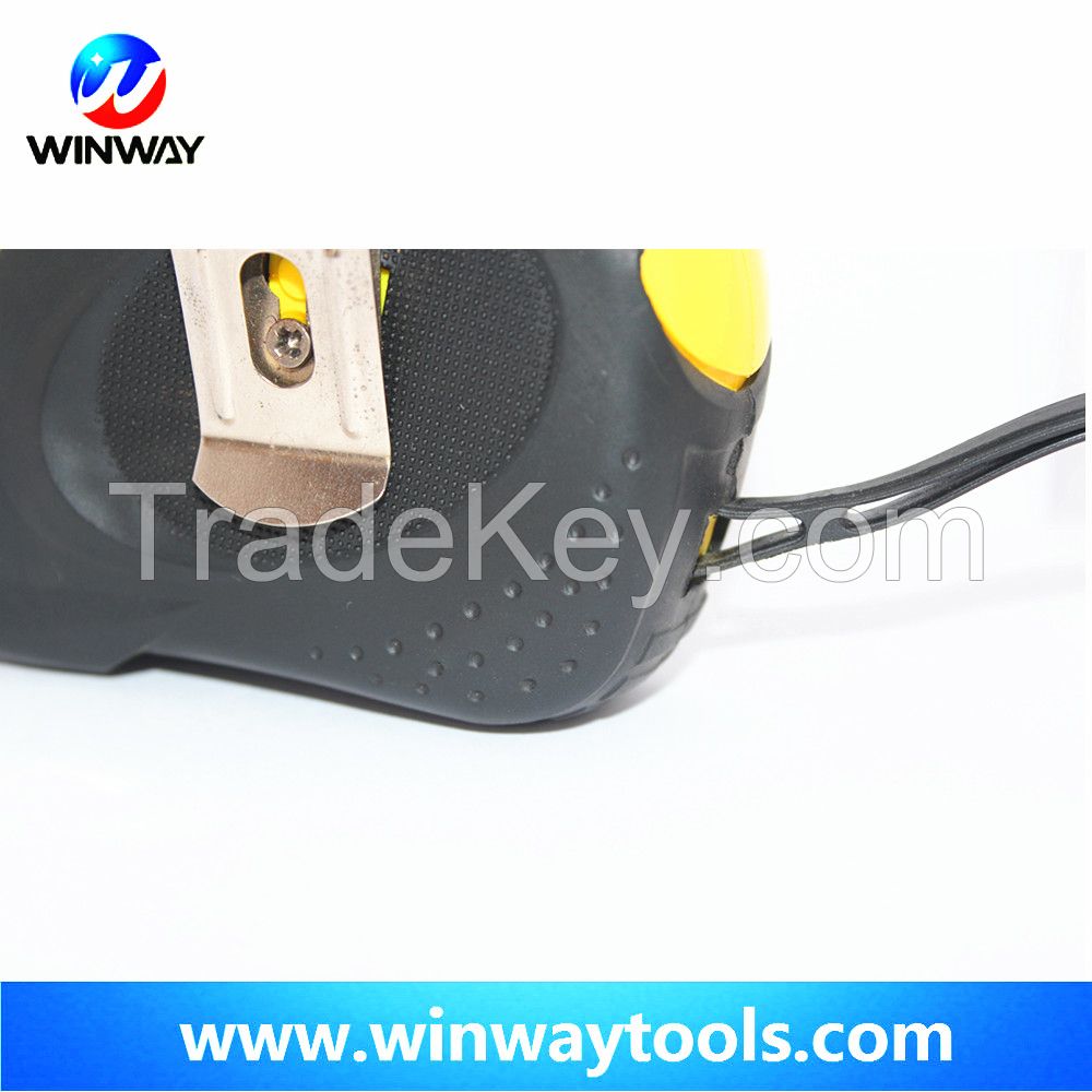 2015 Good inch winway tools/promotional retractable tape measure/rubber jacket measuring tape 