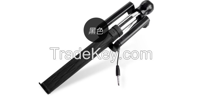 2015 popular selfie stick D09S with Cable shutter button Portable Hand