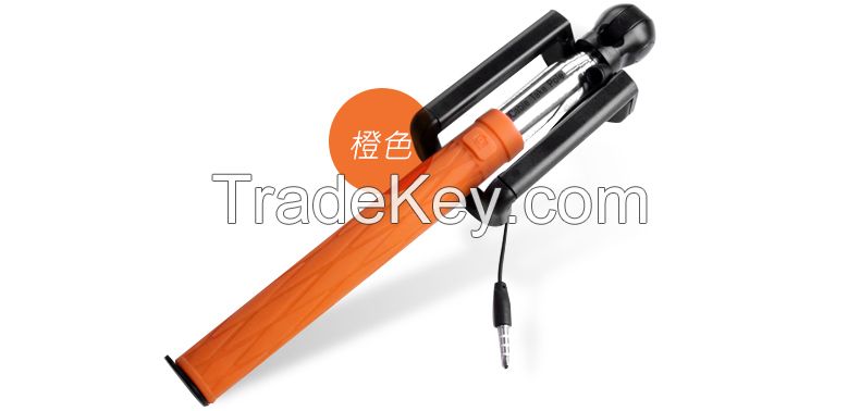 2015 popular selfie stick D09S with Cable shutter button Portable Hand