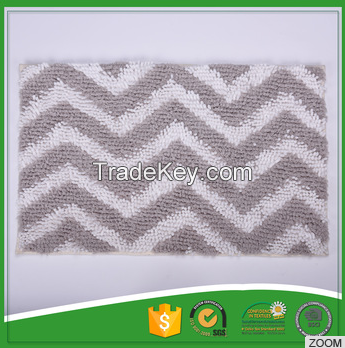 Wave Ceiling Pattern Jacquard Chenille Toilet Mat For Sale