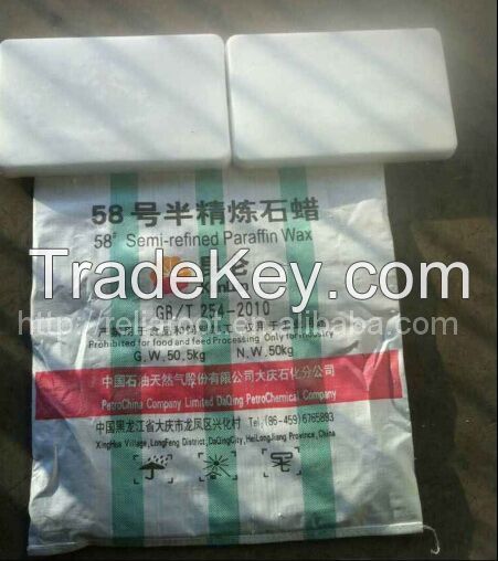 58# semi refined paraffin wax