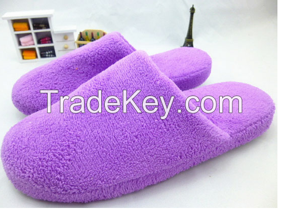 solid coral fleece slipper