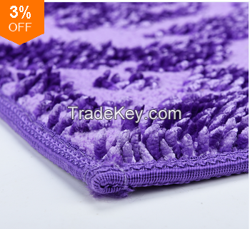 Romantic Purple Eco-friendly Jacquard Chenille Bath Tup Mat