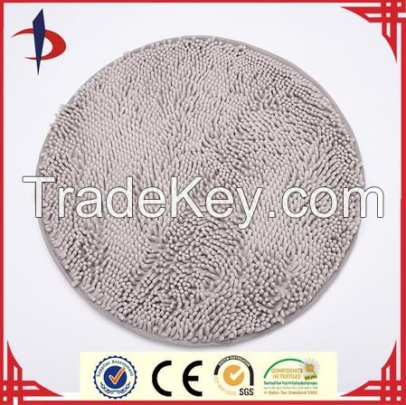 Popular 100% Polyester Chenille PVC Backed Non Slip Round Door Mat