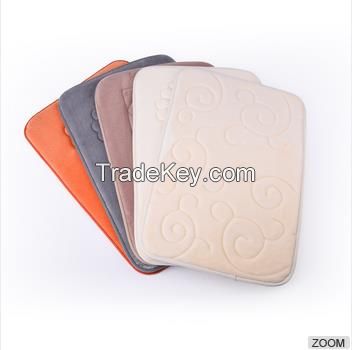 Luxury embossed chenille and foam bath mat