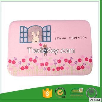 With Clear Cartoon Printed 100% Polyester Non Skid Kitchen Mats