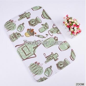 With Clear Cartoon Printed 100% Polyester Non Skid Kitchen Mats