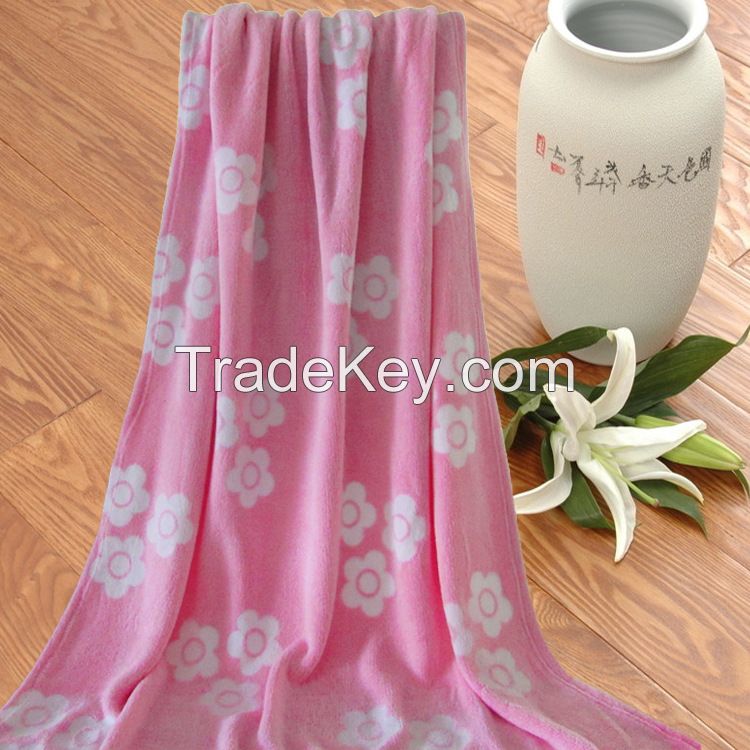 printed coral fleece blanket