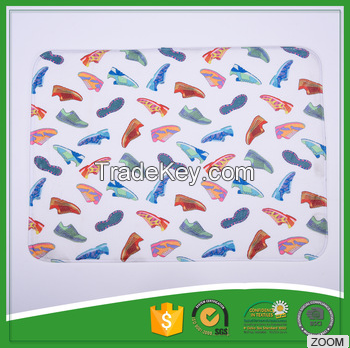 Shoes Printed Bathroom Design Flannel Bath Mats