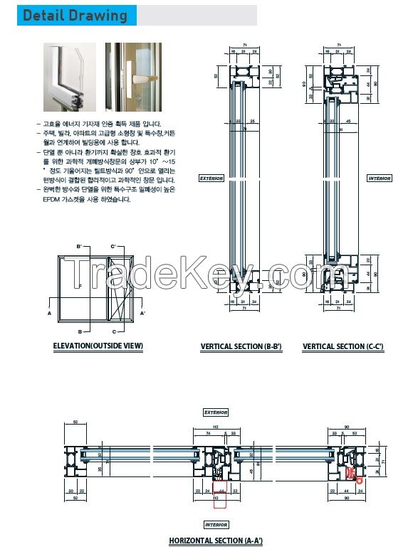 aluminium tilt turn window 