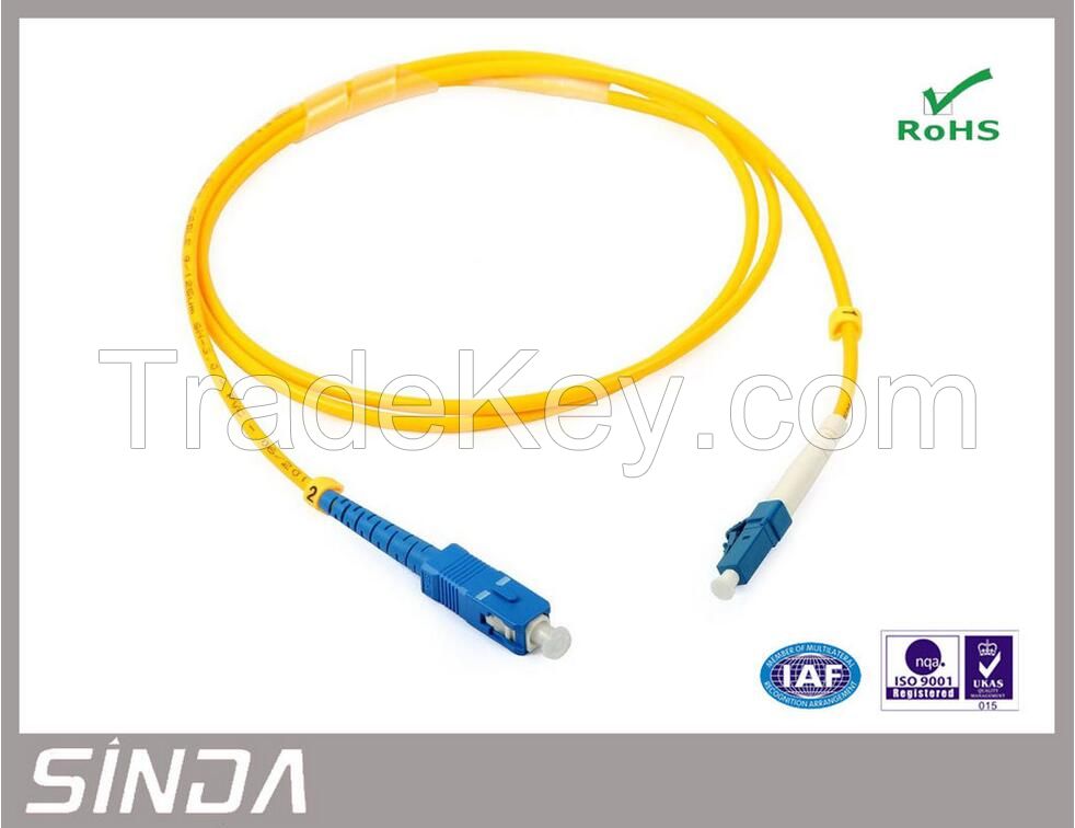 Customized SM Duplex Optical Fiber SC / LC Patch Cord 2.0mm LSZH