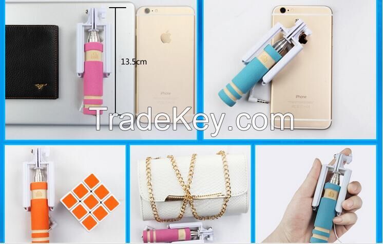 Pocket Cartoon Wire Control Selfie Stick for mobile