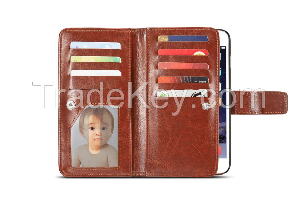 Multi-function Wallet 7 Cards Leather Phone Case for iPhone