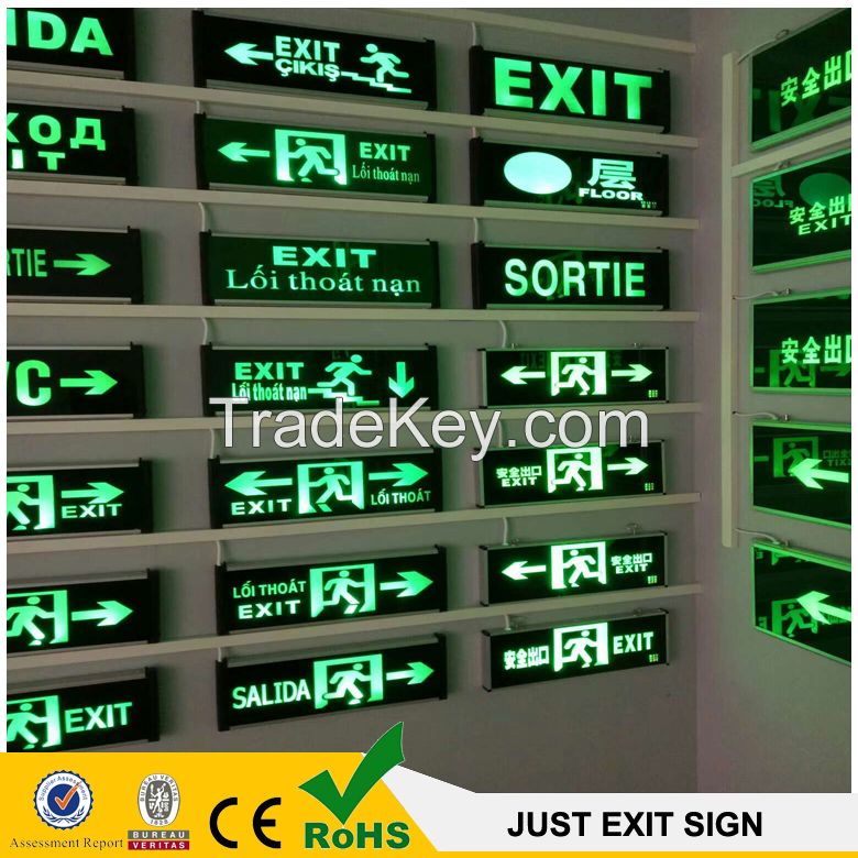 Cheap china supplier fire emergency LED exit sign lights 3w led exit sign