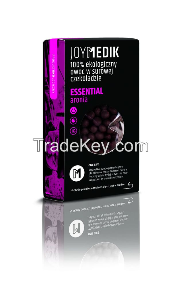 JOYMEDIK ESSENTIAL 100% organic dried aronia in raw chocolate