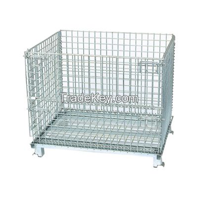 Collapsible Steel Wire Mesh Container for Industrial Warehouse Rack