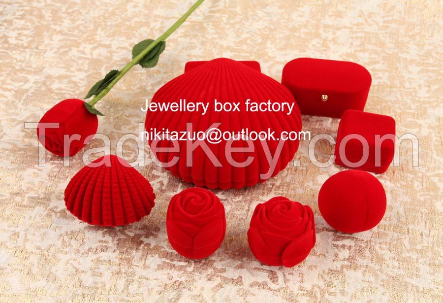 flocking jewelry boxes factory; velvet ring boxes, jewelry box factory, hotsales jewelry boxes