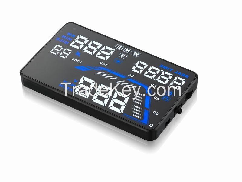 Q7 5.5&quot; Car HUD Head Up Display GPS OBD2 Speed Warning System Fuel Consumption