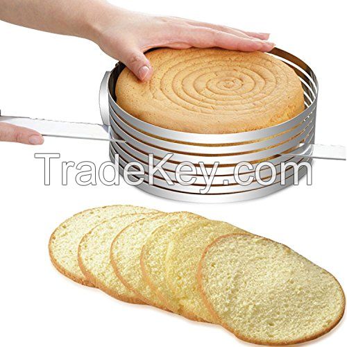 Adjustable Stainless Steel Mousse Mould Layer Cake Slicer Kit