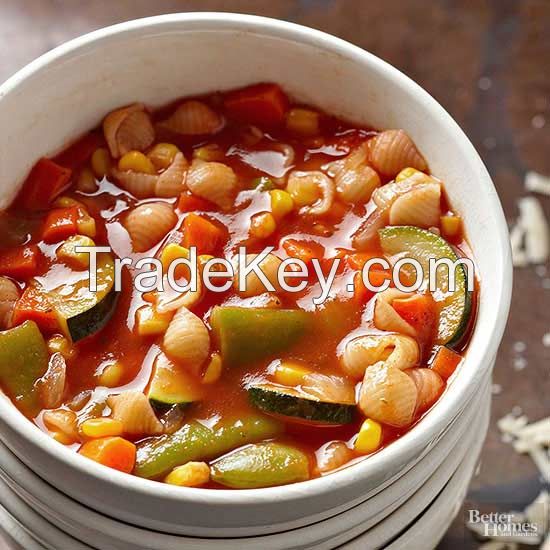 Italian Vegetable Soup With Carrots, Tomatoes And Cauliflower