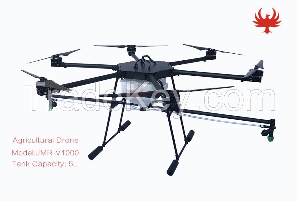 Foldable 5KG UAV Six Rotor Agricultural Drone Crop Sprayer drone