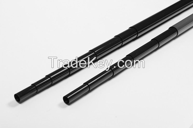 Custom rigid High Modulus Carbon Fiber Pole 40FT telescopic pole