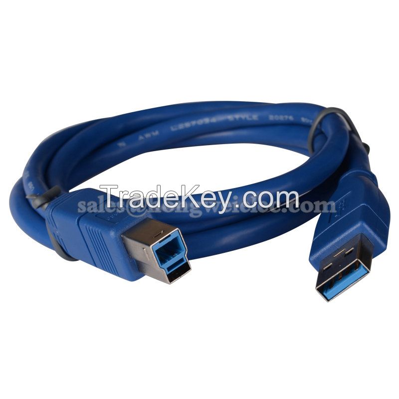 Enhanced Customized 1.5M Blue USB Data Cable Type A 3.0 To Type B