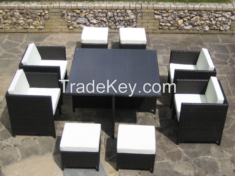 All Weather Rattan Outdoor Garden Furniture 9 Cube Garden Set