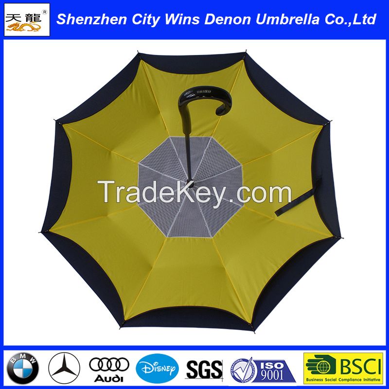 2016 newest mesh design inverted umbrella