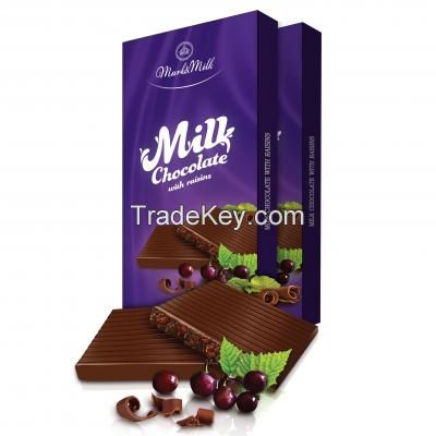 Mark&Milk Milk Chocolate With Raisins 100g