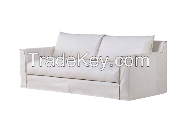 creamy white cowhide sofa