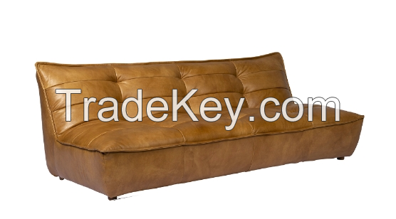 light brown cowhide sofa