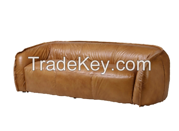 reddish brown cowhide sofa