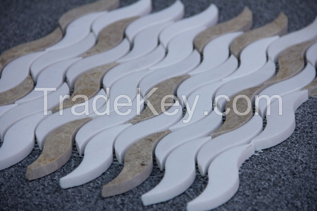 Carrara white mosaic tile italy marble