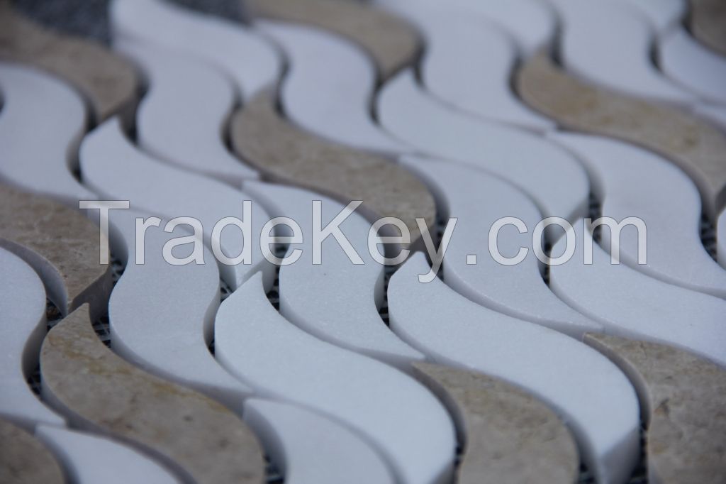 Carrara white mosaic tile italy marble