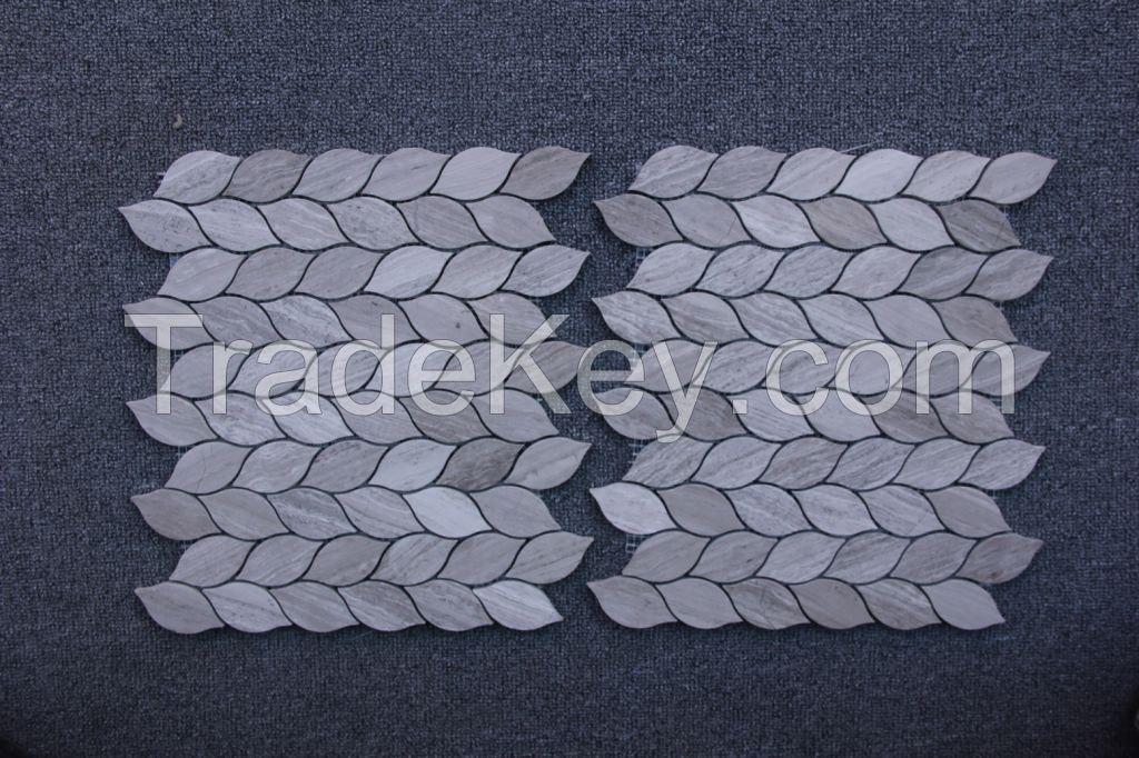 Grey Wood Leaf mosaic, tile