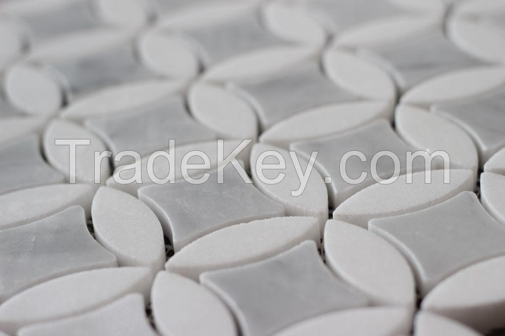 Carrara White and Sivec White Mosaic