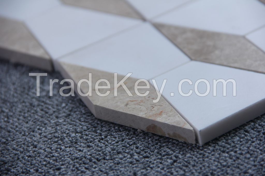 Sivec White and Light Emperador Mosaic