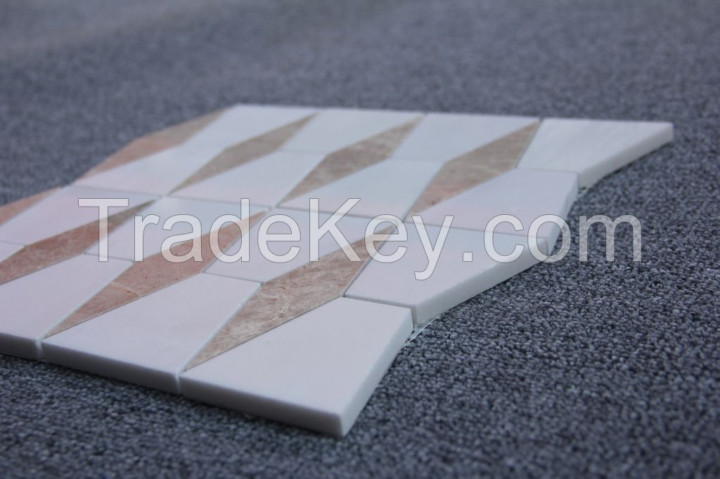 Sivec White and Light Emperador Mosaic