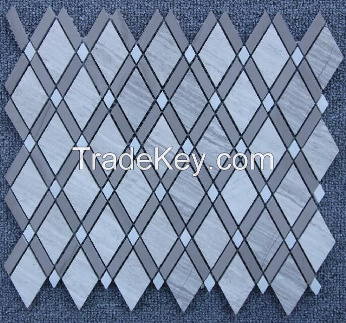 Silver Wood Striation Elegant Mosaic