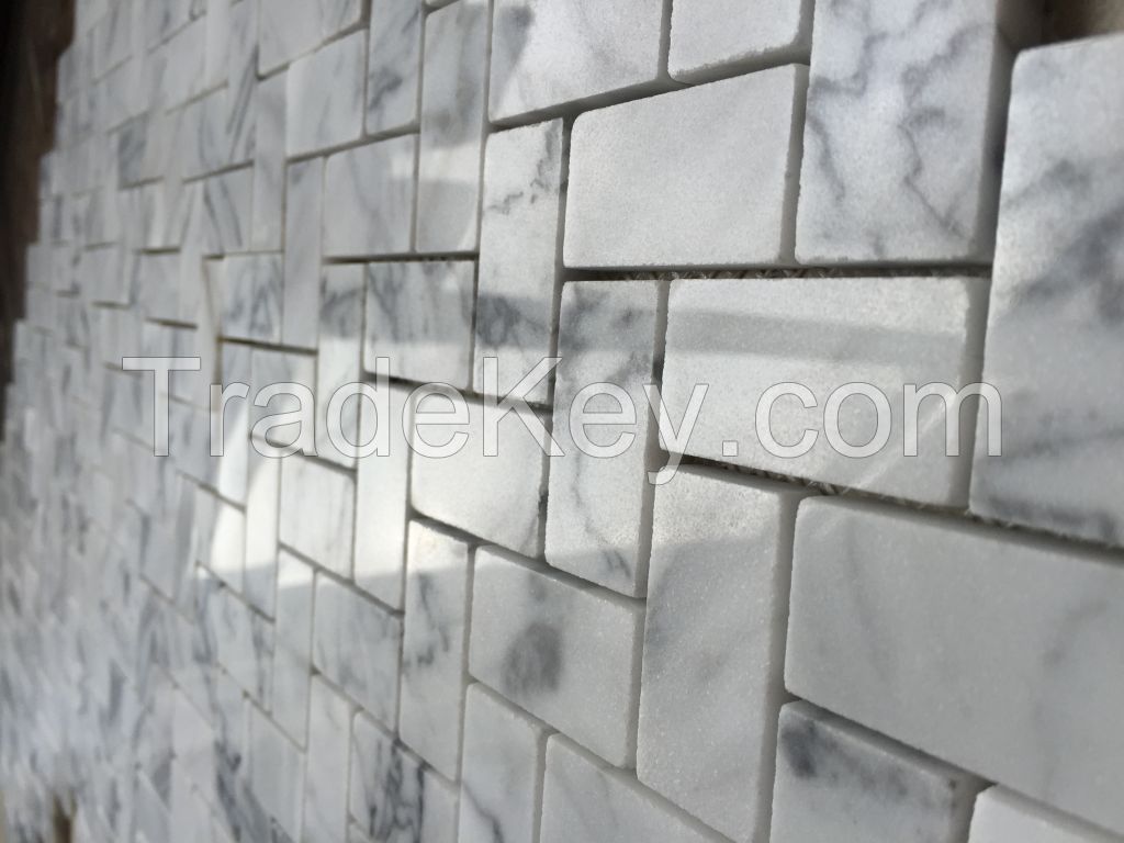 Italy Venato Carrara Herringbone  Mosaic Tile