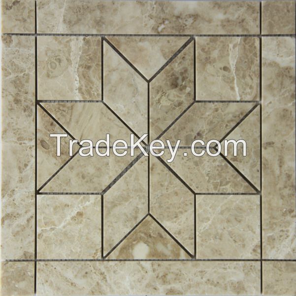 Turkish light brown flower shape tile mosaic
