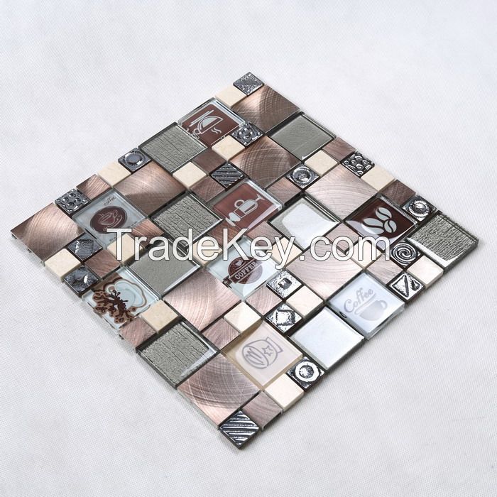 Stone and Metel Mix Glass Mosaic Special Design PFHSY01