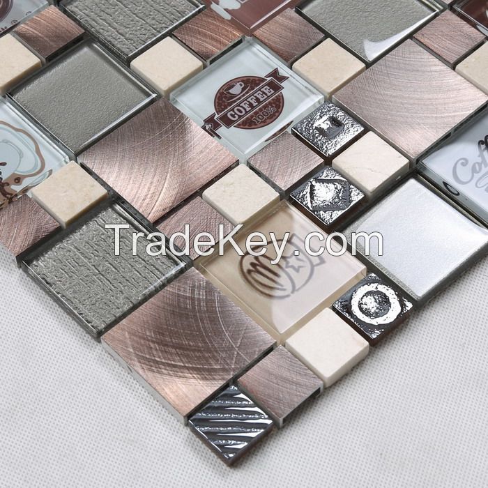 Stone and Metel Mix Glass Mosaic Special Design PFHSY01