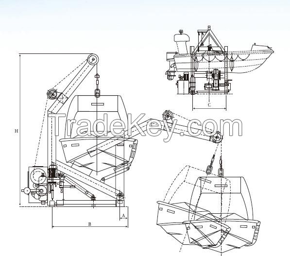 A type rescuboat davit